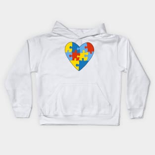 Asperger's Syndrome Heart Colorful Puzzle Kids Hoodie